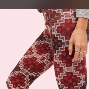 Free people Byzantine sweater Stylish Red Patterned Women's Pants